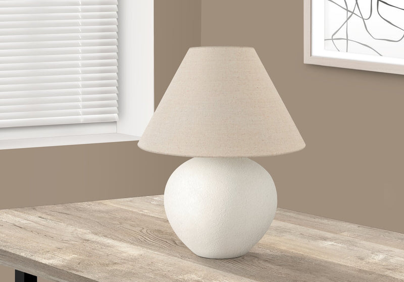 16\" Cream Ceramic with Empire Shade Table Lamp