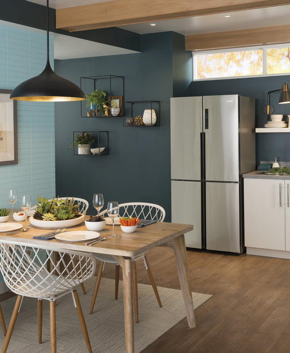 Haier 33\" 16.4 Cu. Ft. Quad Door Refrigerator - Stainless Steel Fingerprint Resistant  - QHE16HYPFS