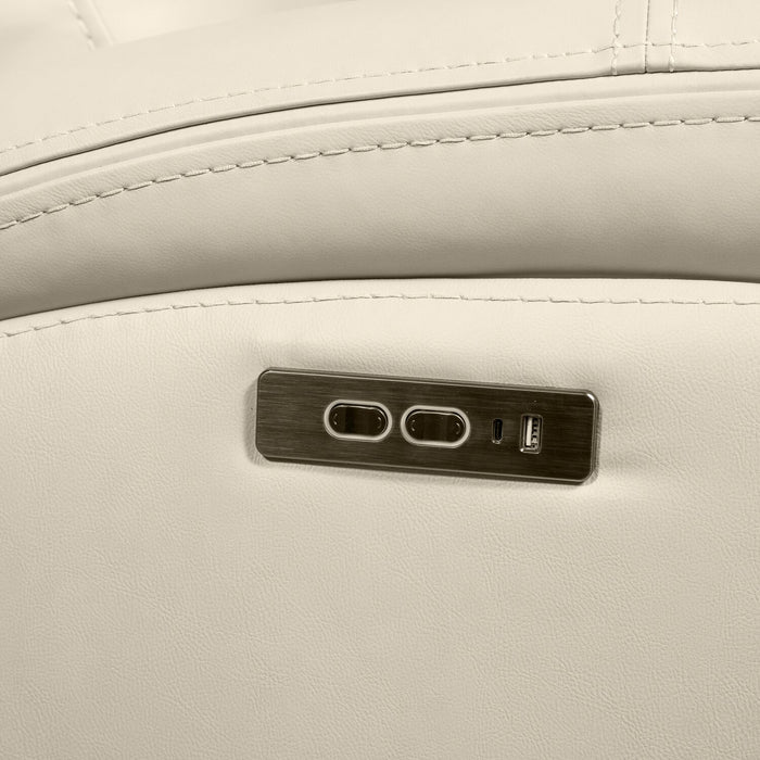 Scott Living Prescott 42.5\" Genuine Leather Power Reclining Chair with Power Headrest - Platinum Grey