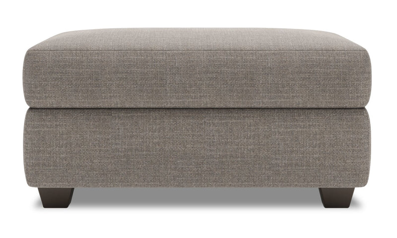 Made in Canada Customizable Sofa Lab The Trunk 39\" Linen-Look Fabric Storage Ottoman - Luna Smoke Grey