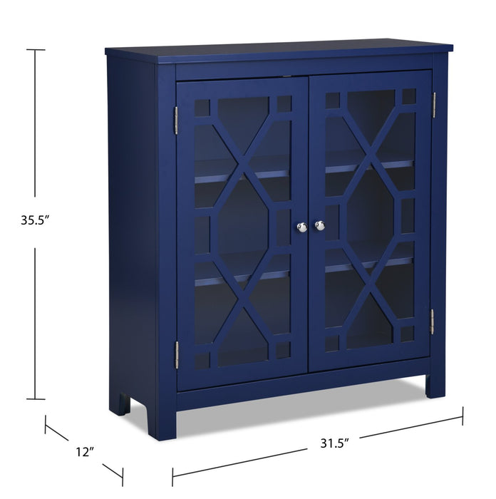Clary 31.5\" Accent Cabinet with Glass Doors - Navy