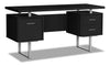 Teagan 60\" Reversible Office Desk with 3-Drawers - Black