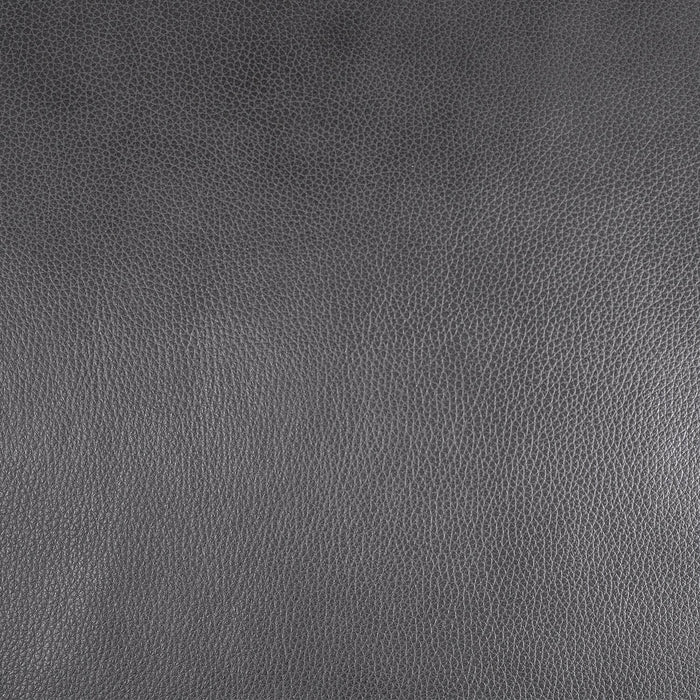 Chateau d'Ax Vita 44\" 100% Genuine Leather with Diamond Pattern Stitching and Wood Legs - Charcoal Grey