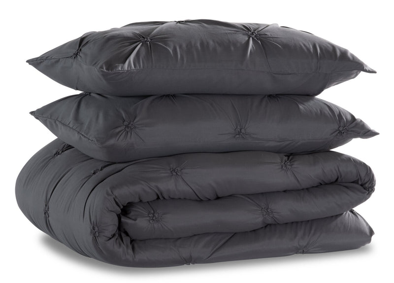 Brianna Dark Grey 3-Piece King Comforter Set