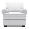 Made in Canada Sofa Lab Customizable Roll 42\" Linen-Look Fabric Chair with Rolled Arms - Pax Ice White