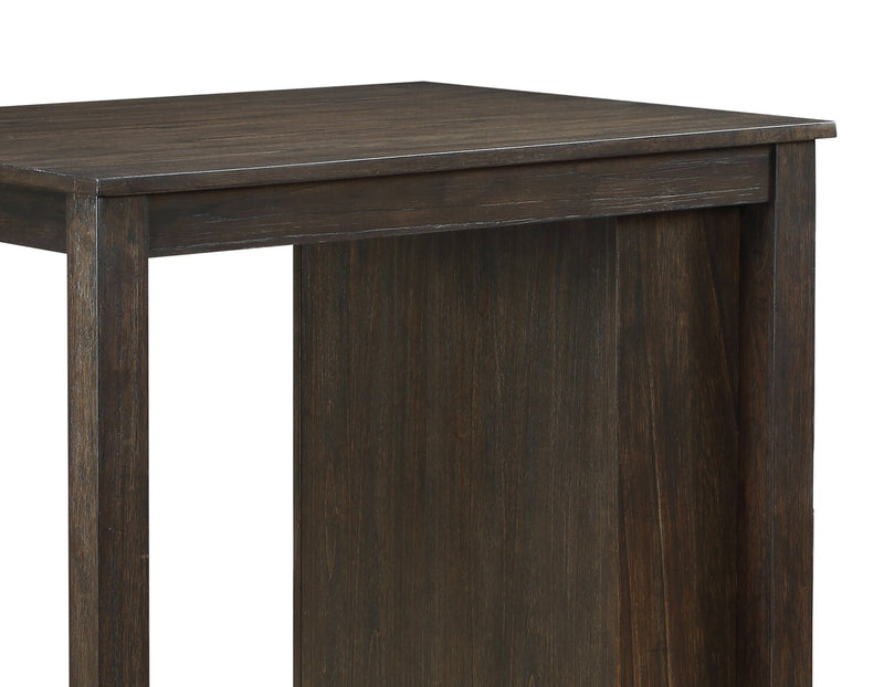 Lane 3pc Counter-Height Dining Set with Table & 2 Chairs, Built-in Shelves & USB, 36.5\"W - Brown