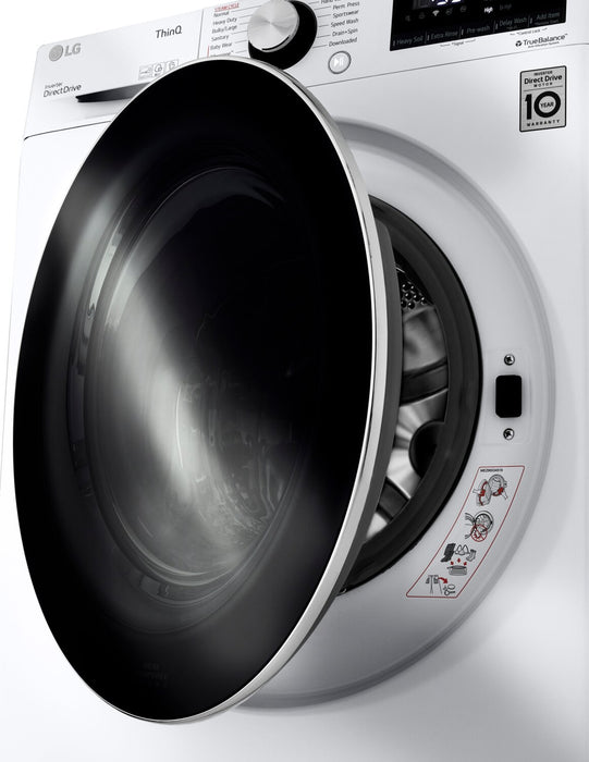 LG 24\" 2.6 Cu. Ft. Smart Front-Load High-Efficiency Steam Washer - White - Stackable - WM1455HWA