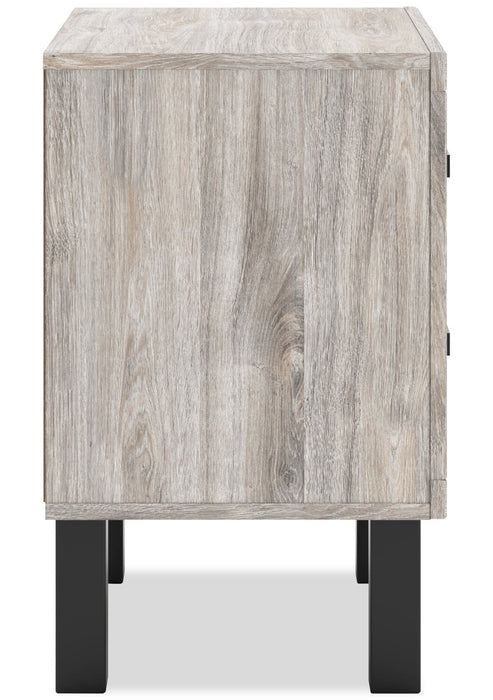 Zen Bedside 2-Drawer Nightstand with Built-in Charging Ports, 21.3\"W x 25\"H - Grey