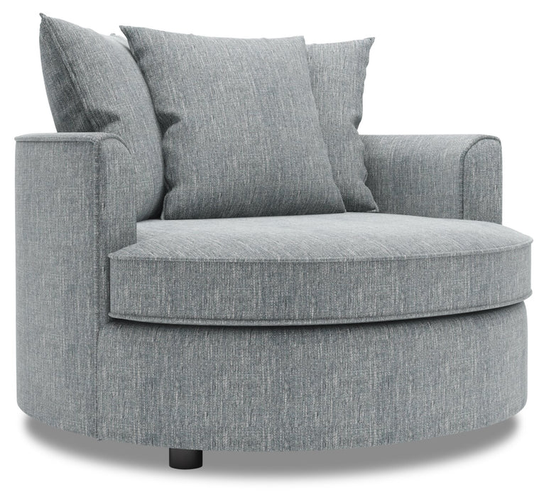 Made in Canada Sofa Lab Customizable Cuddler 48\" Linen-Look Fabric Accent Chair - Luna Pewter Grey
