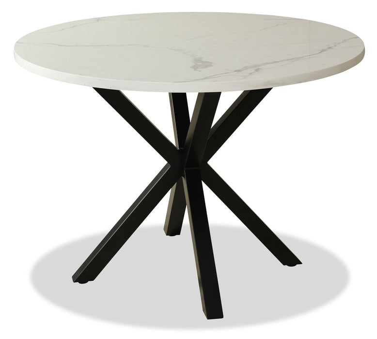 Verona 5pc Dining Set with Table & 4 Lexi Chairs, Culture Marbled Top, Metal, 42\"W Round - Grey