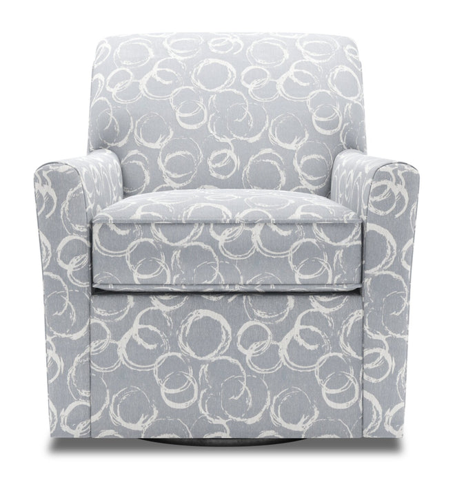 Made in Canada Sofa Lab Customizable Swivel 31\" Fabric Accent Chair - Alloy Multicolour