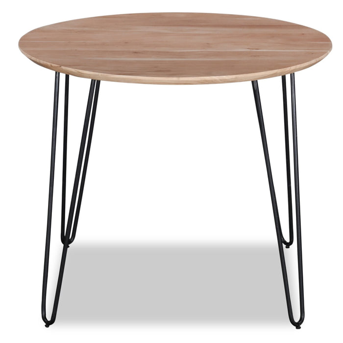 Miya Dining Table, Acacia Wood, Metal, 36\"W Round - Natural