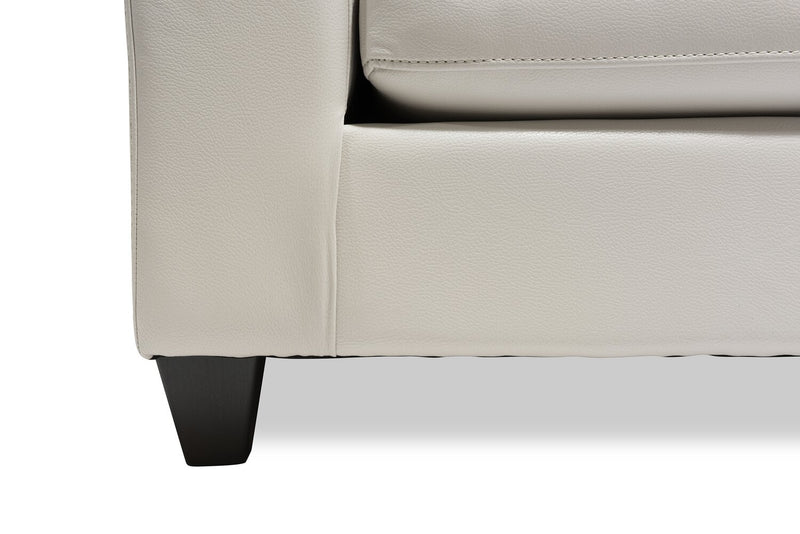 Made in Canada Addison 2-Piece Left-Facing Leather-Look Fabric Sectional with Removable Seat Cushions - Beige