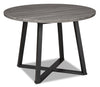 Cole Dining Table, Metal, Melamine, Geometricl Base, 42\"W Round - Grey