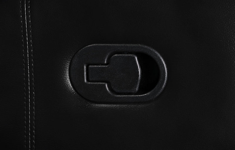 Adam 34.45\" Leather-Look Fabric Glider Reclining Chair - Black