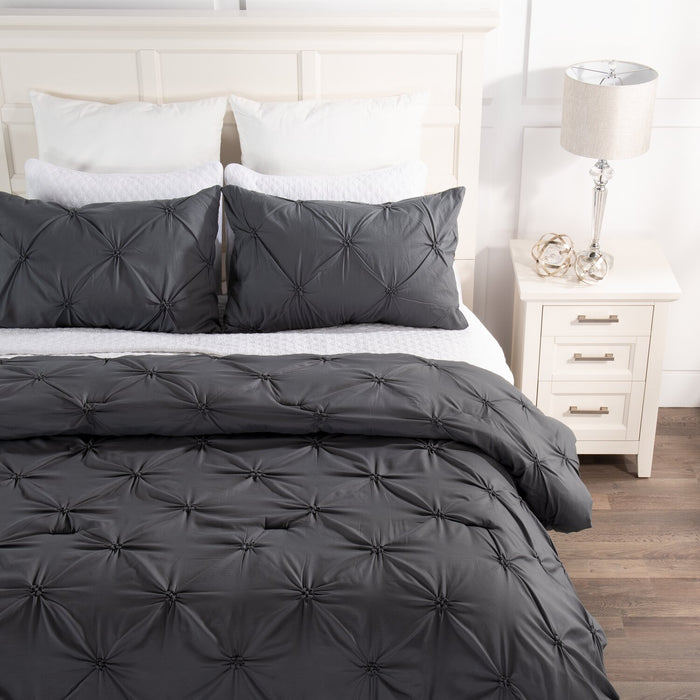 Brianna Dark Grey 3-Piece King Comforter Set