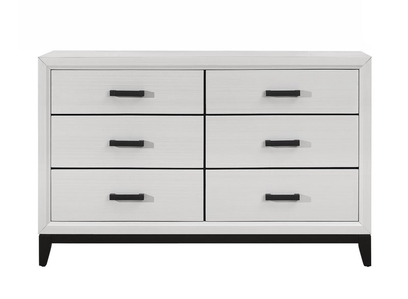 Kate Bedroom 6-Drawer Dresser, 58\"W x 37\"H - White