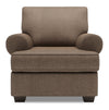 Made in Canada Sofa Lab Customizable Roll 42\" Linen-Look Fabric Chair with Rolled Arms - Luna Praline Brown