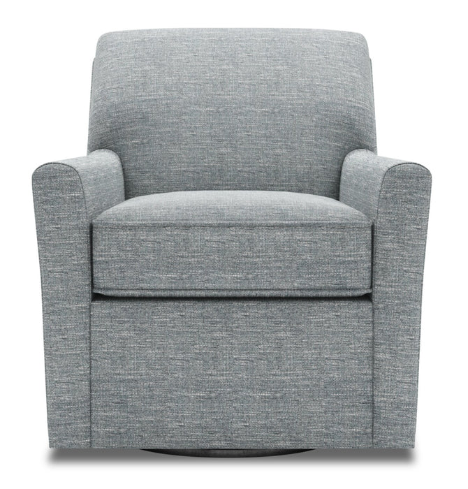 Made in Canada Sofa Lab Customizable Swivel 31\" Linen-Look Fabric Accent Chair - Luna Pewter Grey