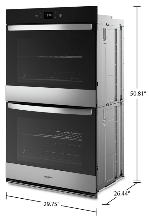 Whirlpool 30\" 10 Cu. Ft. Electric Double Wall Oven with Air Fry - Fingerprint Resistant Stainless Steel - WOED5030LZ