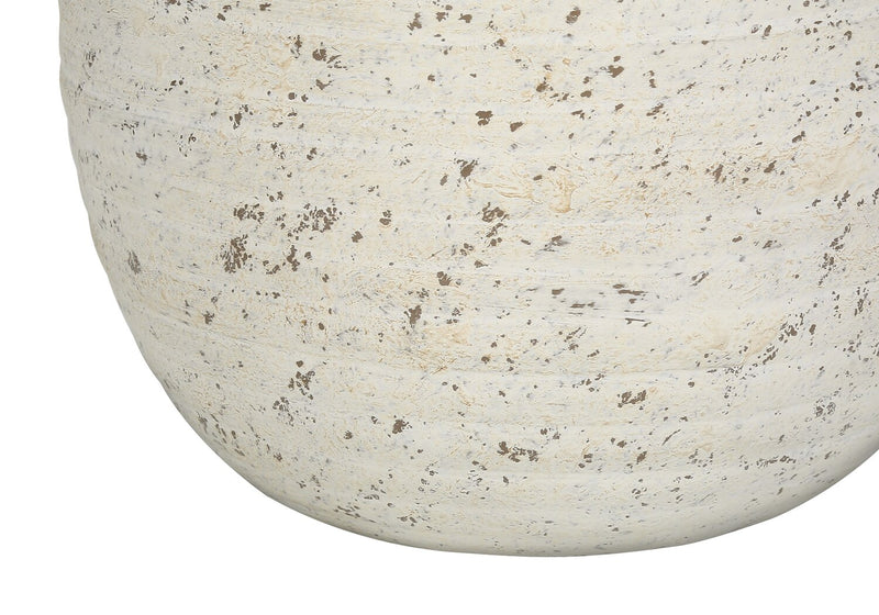 20\" Cream Textured Concrete Table Lamp with Ivory Shade