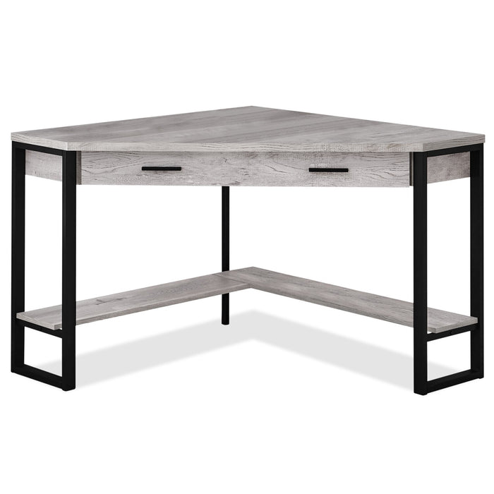 Christiana 42\" Corner Office Desk with Drawer - Grey