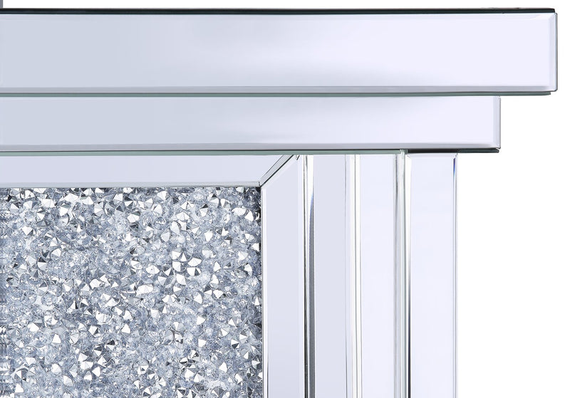 Flint 47.4\" Glam Electric Fireplace - Silver and Glass