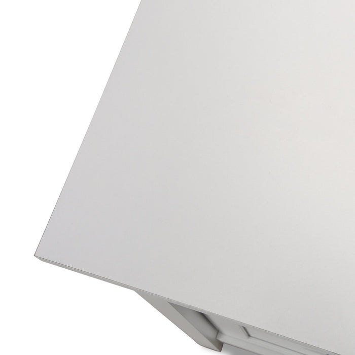 Cayla 59.06\" L-Shaped Office Desk with File Drawer - Soft White