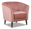 Brinley 29\" Velvet Fabric Accent Chair with Wood Legs - Pink