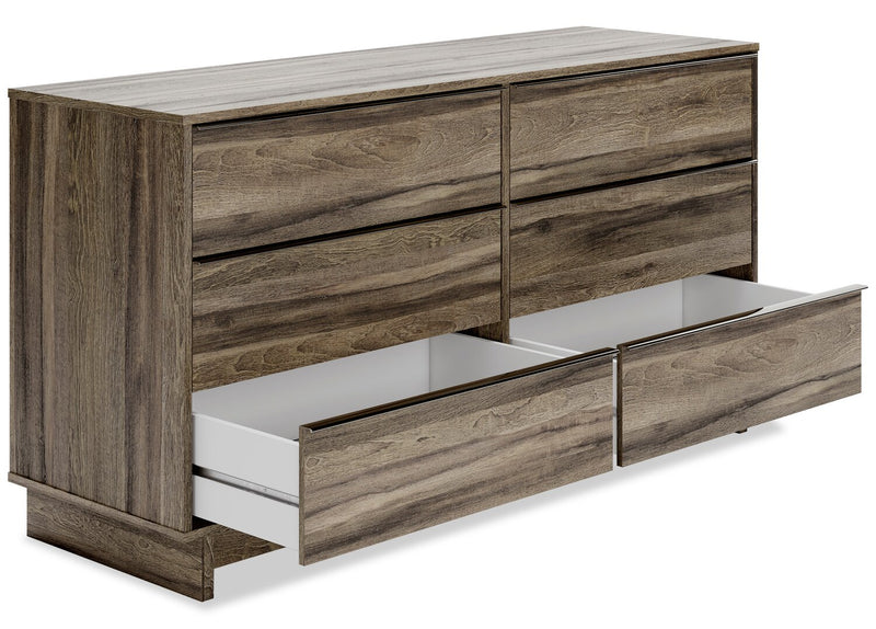 Arik Bedroom 6-Drawer Dresser, 59\"W x 30.8\"H - Brown