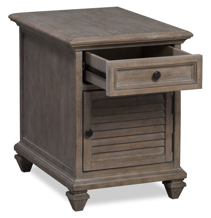 Lancaster 18\" Traditional End Table with Storage - Grey and Bronze Pine