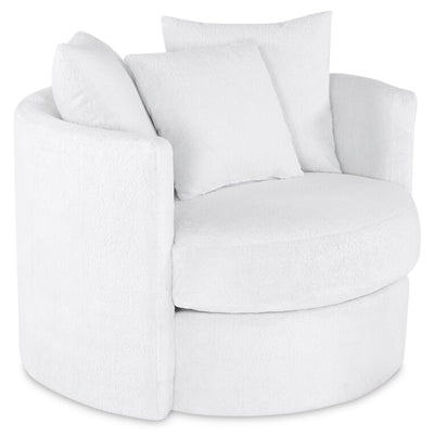 Midi Chenille Swivel Cuddler Chair - Plush Heaven