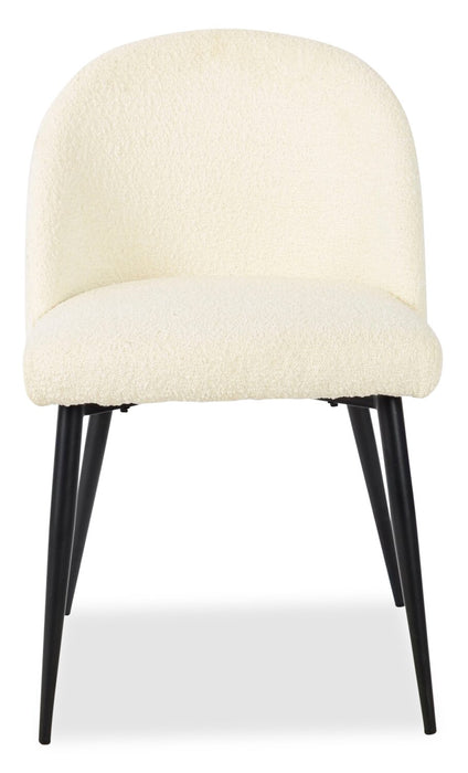 Bali Dining Chair with Boucle Fabric, Metal - Taupe