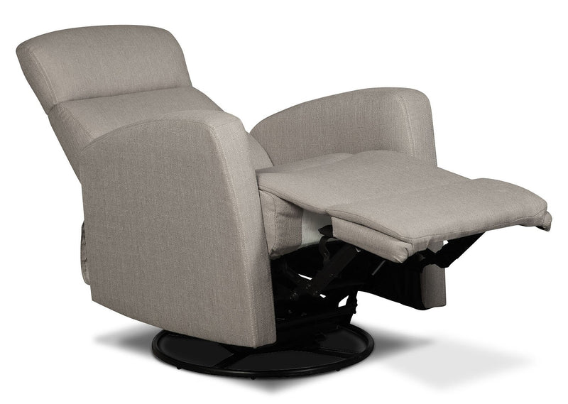Penny 29.1\" Linen-Look Fabric Swivel Rocker Reclining Chair - Taupe