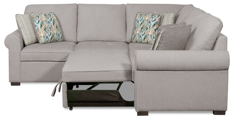 Scott Living Haven 2-Piece Right-Facing Chenille Fabric Sleeper Sectional - Grey