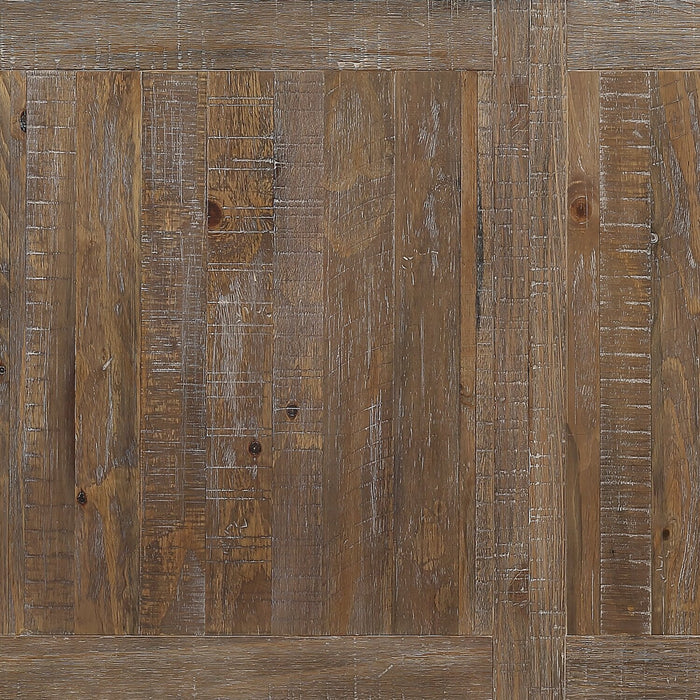 Cedar 7pc Dining Set with Table & 6 Chairs, Pine Wood, Trestle-Base, 72.07\"W - Brown