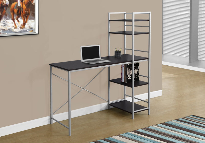Kayden 47.25\" Office Desk with Open Shelves - Espresso