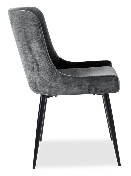 Lexi Dining Chair with Velvet-Look Fabric, Metal - Grey