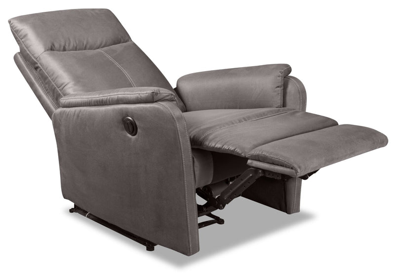 Eva 29.5\" Faux Suede Power Reclining Chair - Dark Grey