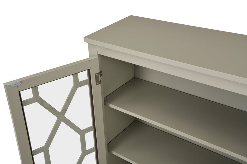 Clary 31.5\" Accent Cabinet with Glass Doors - Grey