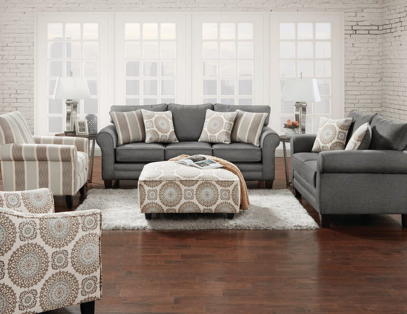 Made in Canada Tula 35\" Fabric Accent Chair with Flared Arms - Twilight Multicolour