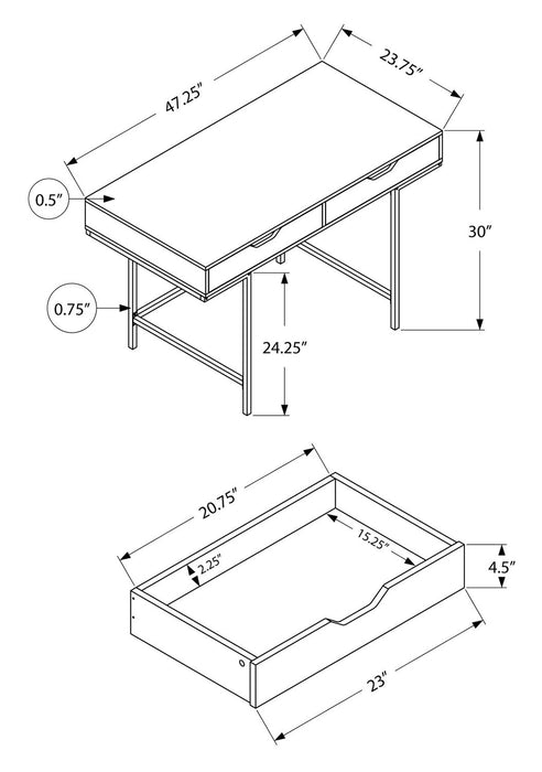 Butler 47.25\" Office Desk with 2-Drawers - Taupe