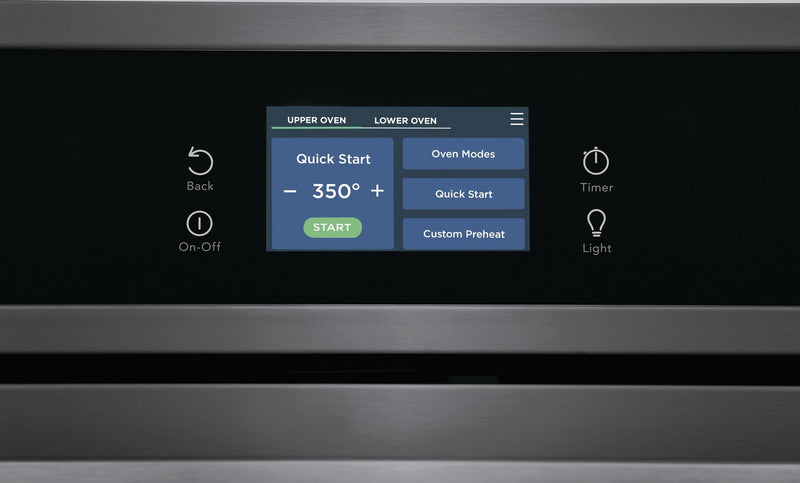 Frigidaire 30\" 5.3/5.3 Cu. Ft. Electric Double Wall Oven with Fan Convection - Black Stainless Steel - FCWD3027AD