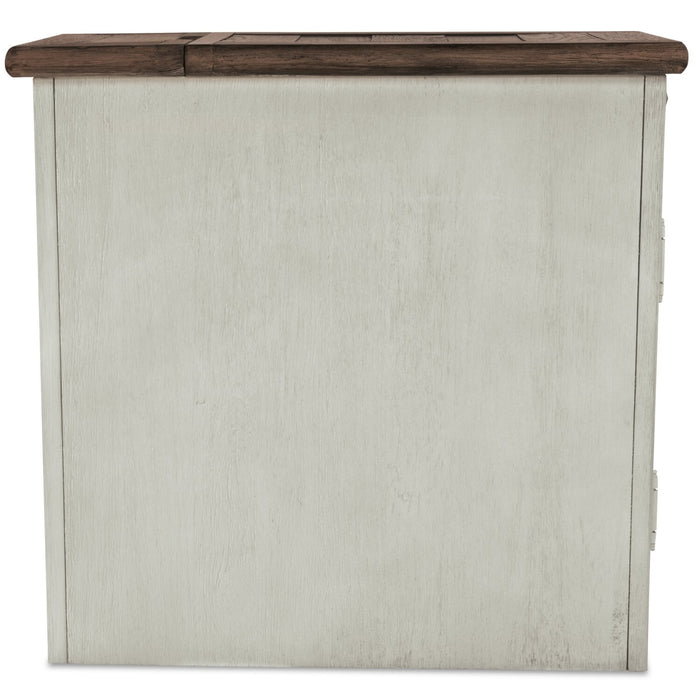 Colby 14\" Rustic Chairside Table with Storage - Two Tone Wood