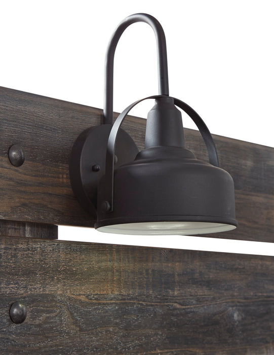 Abby Panel Headboard with LED Light & USB Ports, Brown - Queen Size