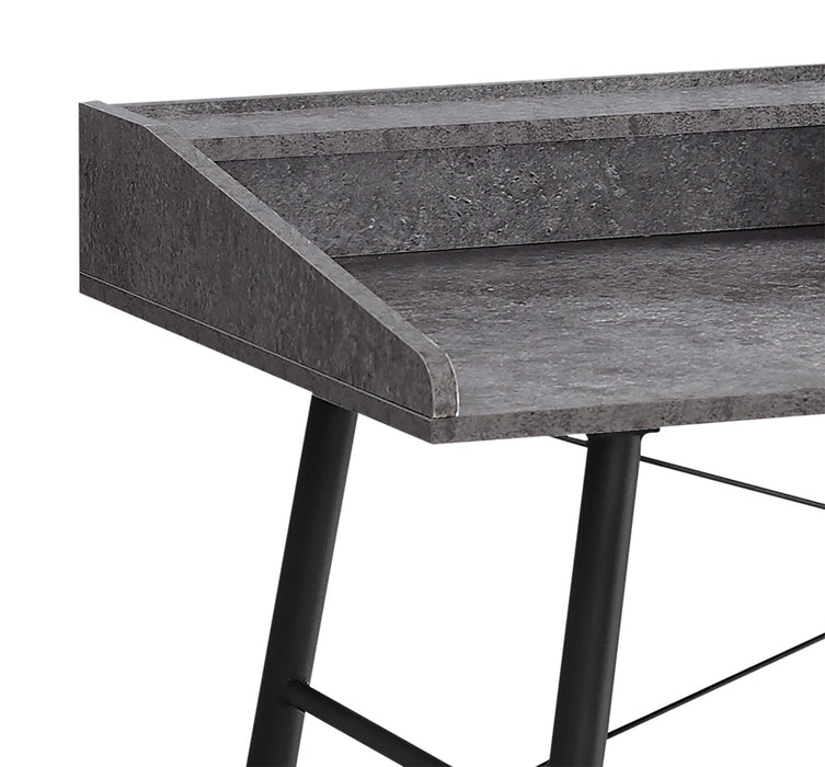Jeremy 47.25\" Office Desk with Small Hutch - Grey Stone-Look