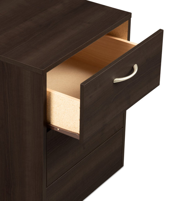 Arlo Bedside 2-Drawer Nightstand, 18.3\"W x 22\"H, Made in Canada - Espresso Brown