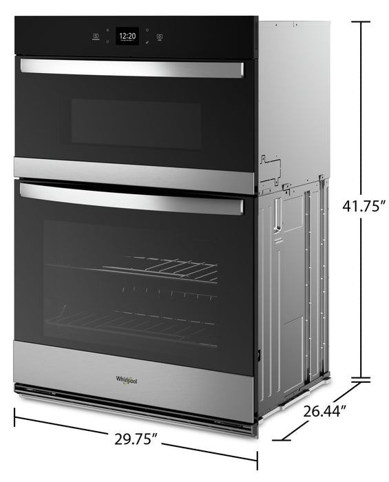 Whirlpool 30\" 6.4 Cu. Ft. Electric Combination Wall Oven with Air Fry - Fingerprint Resistant Stainless Steel - WOEC5030LZ