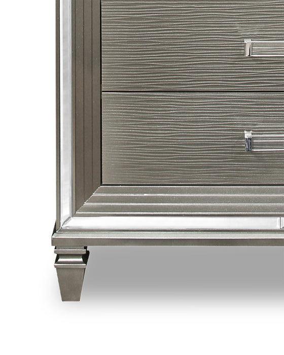 Max Bedroom Chest of Drawers, 5-Drawer, 38\"W x 54.3\"H, Glam - Silver