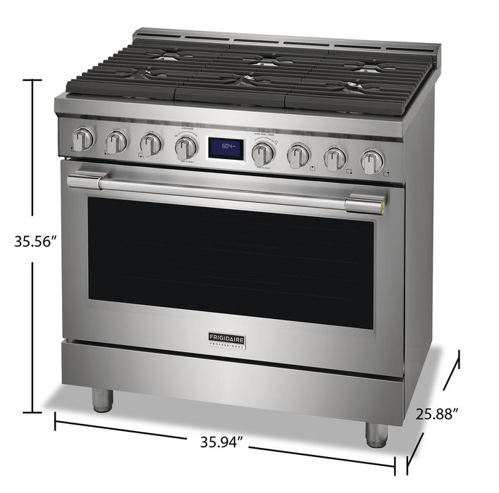 Frigidaire Professional 4.4 Cu. Ft. Gas Range With True Convection and Six Burner Cooktop - Smudge-Proof® Stainless Steel - PCFG3670AF